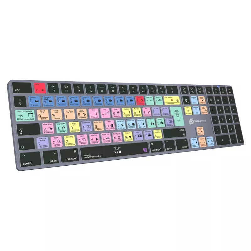 LogicKeyboard Titan DE Mac tastatūra programmai Adobe Premiere Pro CC — Vācu izkārtojums