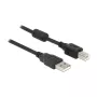USB kabelis DeLOCK 83566 USB 2.0 1m USB A USB B Melns