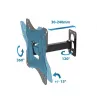TV sienas stiprinājums ESPERANZA PROTEUS 26–70 collu (66–177,8 cm) televizoriem, noliekšana ±15°, pagriešana 120°, VESA 75×75–400×400, maks. slodze 55 kg, melns