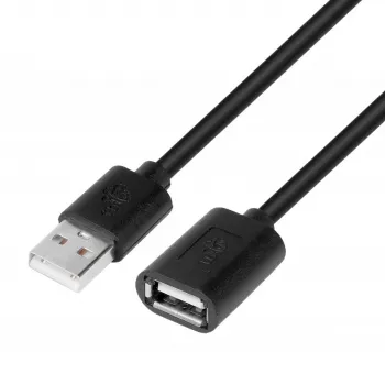 USB pagarinātājs AM-AF 1,8 m melns