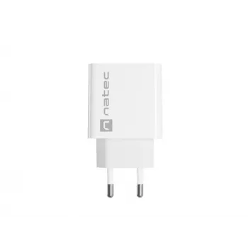 Iekštelpu USB-C ātrais lādētājs NATEC RIBERA 12V 20W Quick Charge 3.0 balts