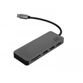 Green Cell AK50 - USB 3.2 Gen 1 (3.1 Gen 1) Type-C - USB 2.0 - USB 3.2 Gen 1 (3.1 Gen 1) Type-A - USB 3.2 Gen 1 (3.1 Gen 1) Type-C - microSD (TransFlash) - SD - sudrabains - Apple MacB