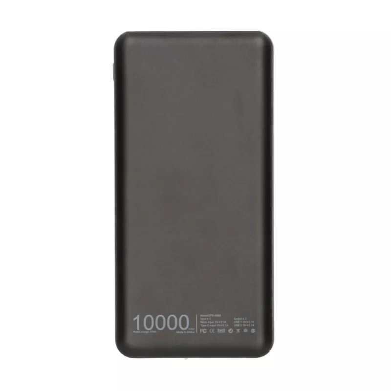 Ārējais akumulators Extralink EPB-098B 10000 mAh, LiPo, 2× USB-A + 1× USB-C, melns