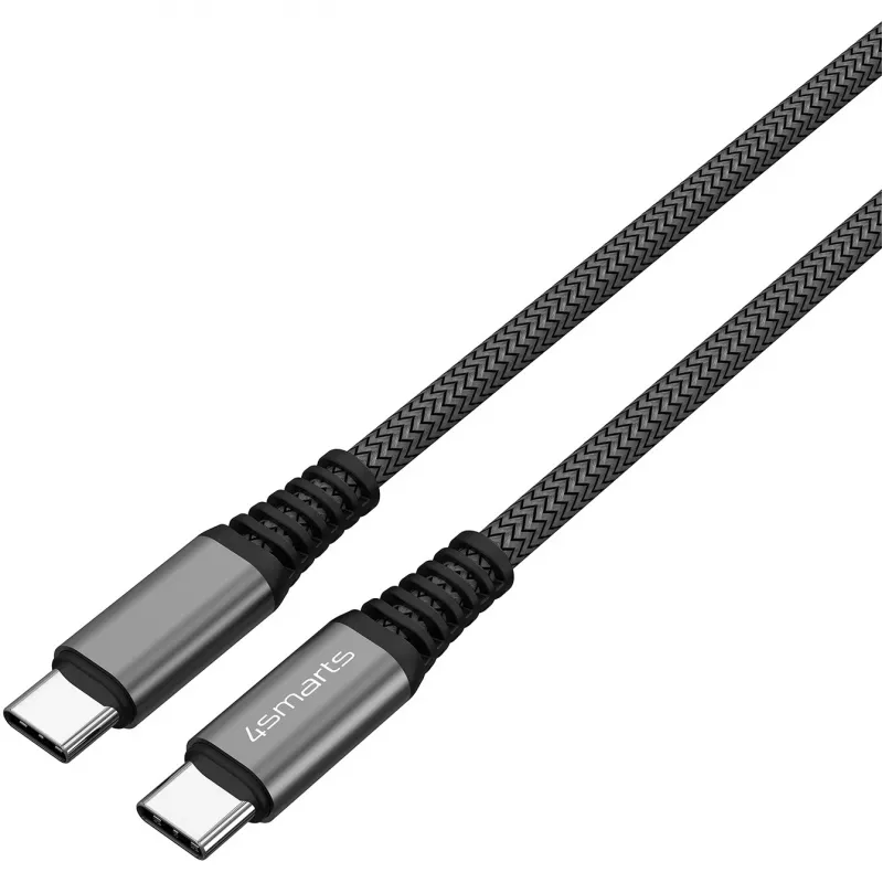 4smarts PremiumCord - USB kabelis - USB-C (vīr.) uz USB-C (vīr.) - USB 2.0 - 20 V - 5 A - 1,5 m - USB barošanas avots (100 W) - Melns