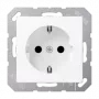 Kontaktligzda tips F Jung A 1520 BF WWM, 16 A, 250 V, termoplastmasa, balta, 55×55 mm