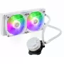 Šķidruma dzesēšanas komplekts Cooler Master MasterLiquid 240L Core ARGB balta — 240 mm radiators, 120 mm ventilatori, atbalsta LGA1700/AM5/AM4 un vecākas ligzdas