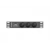 Strāvas sadales bloks LANBERG PDU-03E-0200-BK — 1U, 3x Type E rozetes, 220–250 V, 16 A, 2 m kabelis, melns