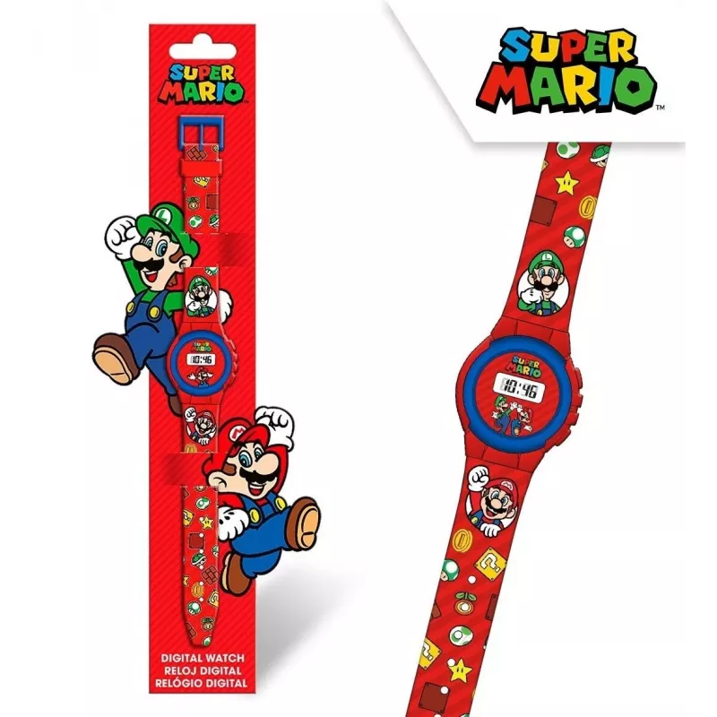 Kids Euroswan rokas pulkstenis Super Mario — bērnu analogais/ciparu pulkstenis, modelis GSM4234