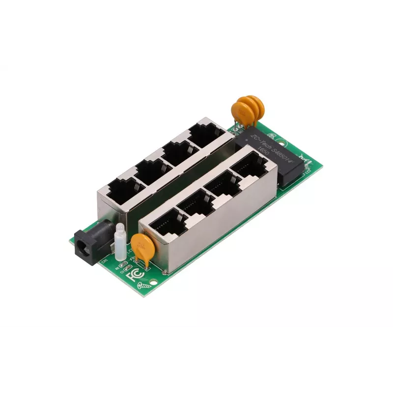 PoE injektors Extralink Gigabit 4 portu, 4x 1000Mb/s RJ45, 48V, zils/melns