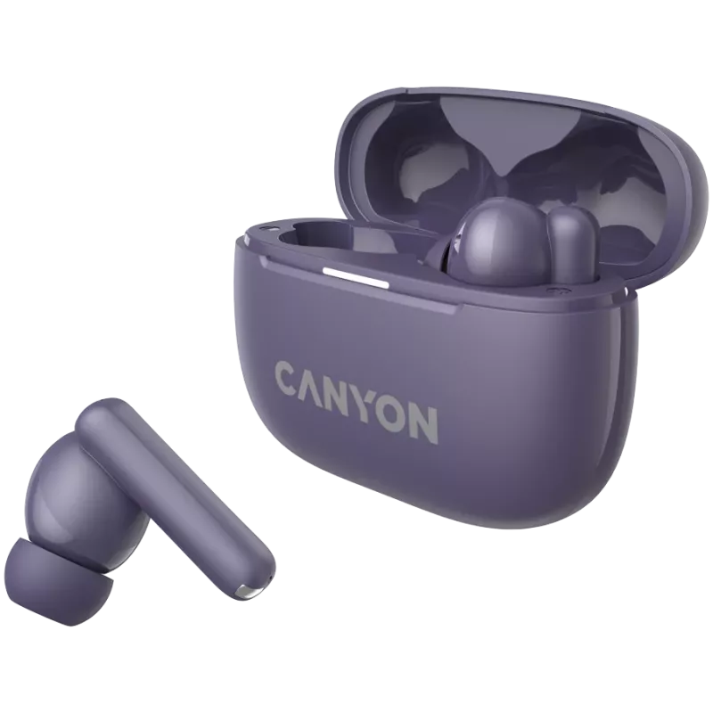 Canyon CNS-TWS10PL Austiņas un Mikrofons True Wireless Stereo (TWS) Iekšauss zvaniem/mūzikai/sportam/ikdienas lietošanai USB Type-C Bluetooth Violeta (CNS-TWS10PL)