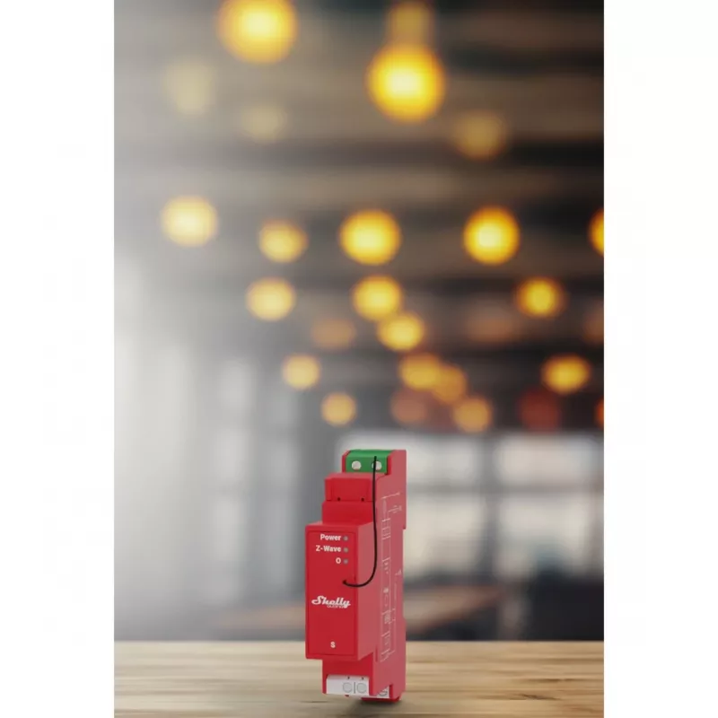 Cietvielu relejs Shelly Qubino Wave PRO 1PM sarkans 16A 110-240V