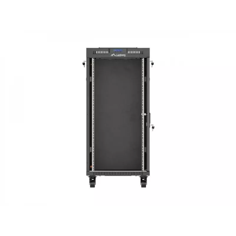 Brīvi stāvošs statīvu skapis LANBERG FF01-6624-12BL 24U 19 collu 600×600 mm, IP20, 1200 kg, melns