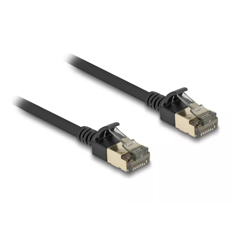 Tīkla kabelis DeLOCK RJ45 Cat.8.1 F/FTP plāns Pro 5m Melns