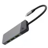 USB Type‑C centrmezgls zaļa Cell HUBGC01 — 7 pieslēgvietas: 3×USB‑A 3.2 Gen 1, 1×USB‑C 3.2 Gen 1, HDMI, microSD+SD karšu lasītājs — sudrabains