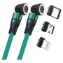 USB kabelis RealPower MagneticCharge2 1m Zaļš Ātrā uzlāde un datu pārsūtīšana