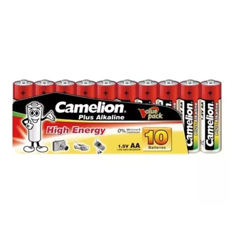 Vienreizlietojamā baterija CAMELION LR6-SP10 AA sārmainā 1,5 V, 10 gab., 49,8 mm x 1,41 cm, 24 g katra