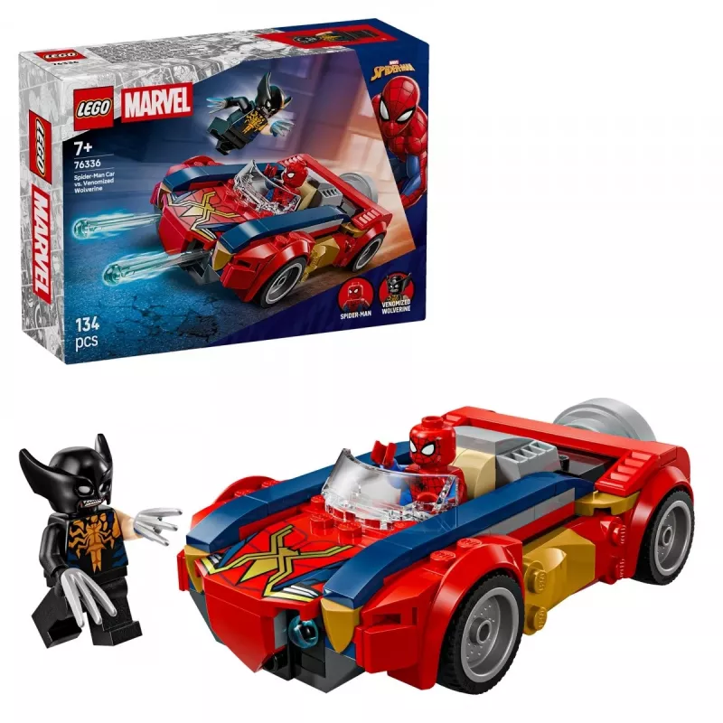 LEGO MARVEL 76336 Zirnekļcilvēka mašīna pret Venomizēto Vilknadzi