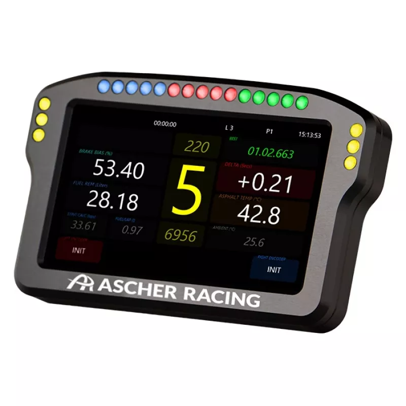 Stūres paneļa informācijas panelis Ascher Racing 5 collu modelis 76080029 simulatoru sacensību displejiem