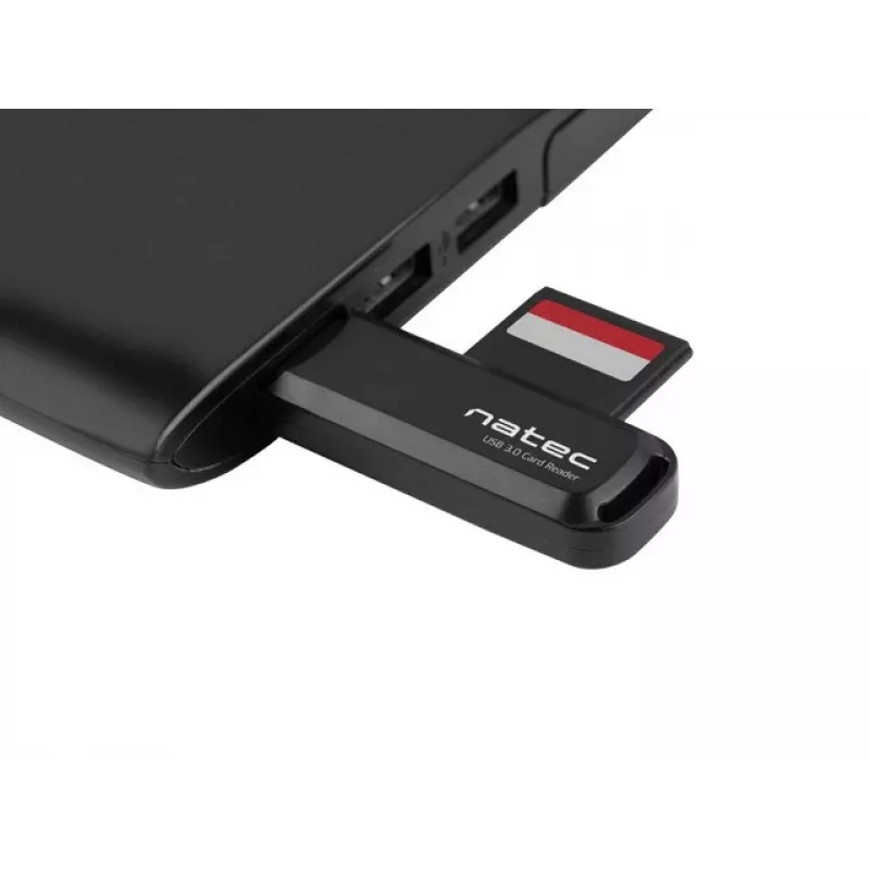 Karšu lasītājs NATEC Scarab 2 USB 3.2 Gen 1 Type-A — MicroSD/SD atbalsts, 5000 Mbit/s, melns