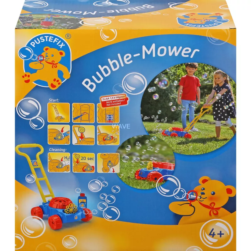 Bubble-Mower zāliena pļāvējs, ziepju burbuļi zils/sarkans