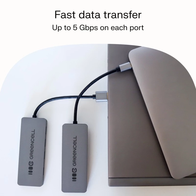 USB centrmezgls zaļa Cell HUB-GC-A4A — 4 portu USB-A 3.0 centrmezgls