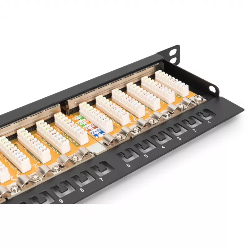 Patch Panel Digitus CAT 6 Class E High Density Shielded Melns
