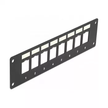 Patch panel DELOCK 86597 — metāla, melns, 50 mm x 1,6 mm x 185 mm