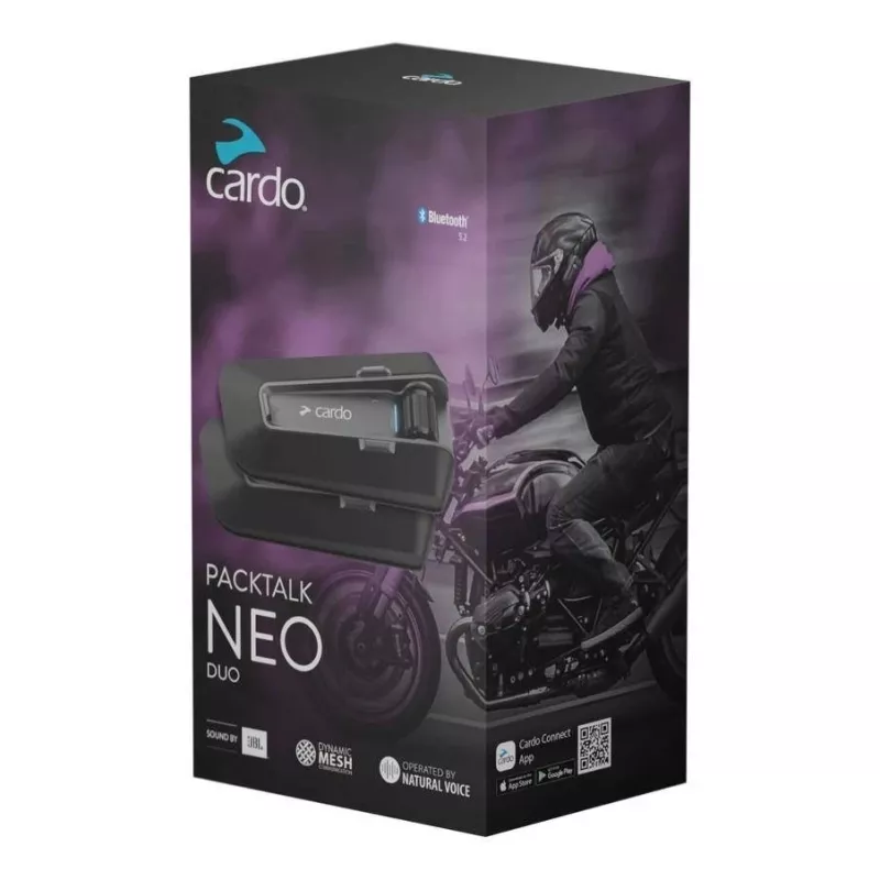 Cardo Packtalk Neo Duo Motociklu sakaru ierīce 2 kanāli 1600 m melna