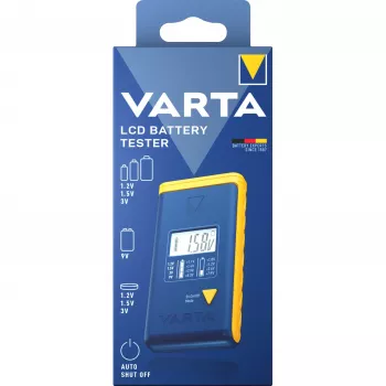Bateriju testeris Varta 00893 101 111 LCD digitālais rokas testeris AA AAA 9V pogas elementiem