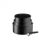 TEFAL Katlu komplekts, 4 gab. | L7649453 Ingenio Ultimate | 16/18/20 cm | Alumīnijs | Melns