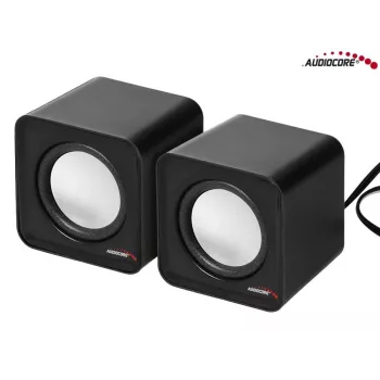 2 virzienu PC skaļrunis Audiocore AC870 B — 3 W RMS, vadu USB barošana, 3,5 mm ieeja, 2.0 kanāli