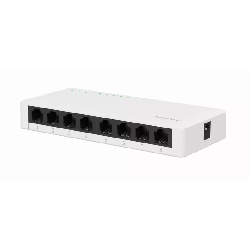 Nepārvaldāms slēdzis GEMBIRD NSW-G8-01 — 8× Gigabit Ethernet (10/100/1000), Balts, līdzstrāva 5 V