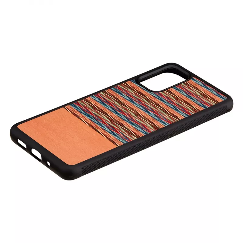 Telefona maciņš man and wood Samsung Galaxy S20+ — brūns rūtis ar melnu apmali