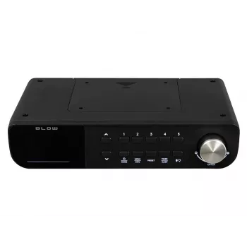 Pārnēsājama virtuves FM/DAB+ radio BLOW RK1 — kompakts, melns, darbināms no tīkla vai baterijām