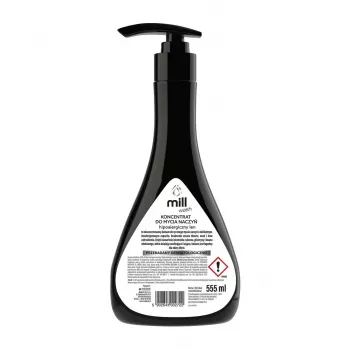 Mill hipoalerģisks trauku mazgājamais balzams ar linu smaržu 555 ml - Mill trauku ziepes, maiga formula