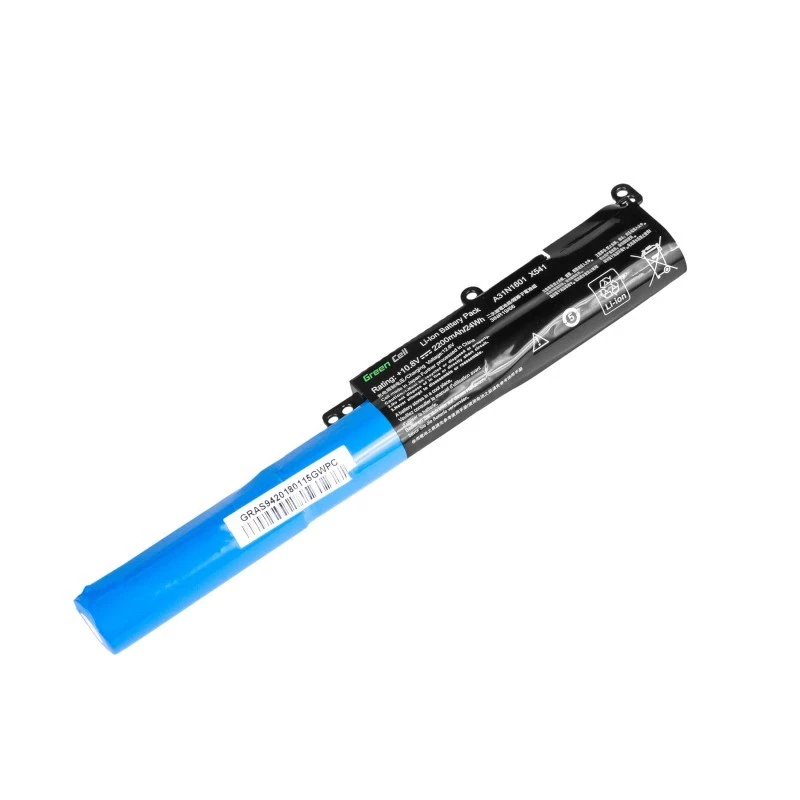 Klēpjdatora akumulators zaļa Cell AS94 priekš ASUS R541N R541S R541U Vivobook Max F541N F541U X541N X541S — 10.8 V, 2200 mAh, Li-Ion, 3 elementi