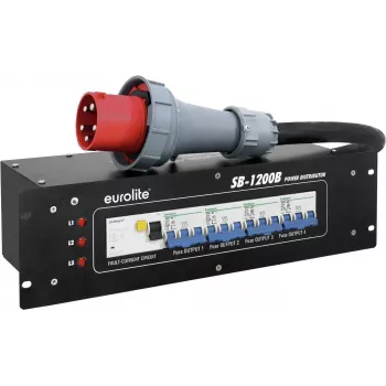 Strāvas sadalītājs EUROLITE SB-1200B 1200W 16A elektrotīkla pagarinātājs ar iebūvētu aizsardzību