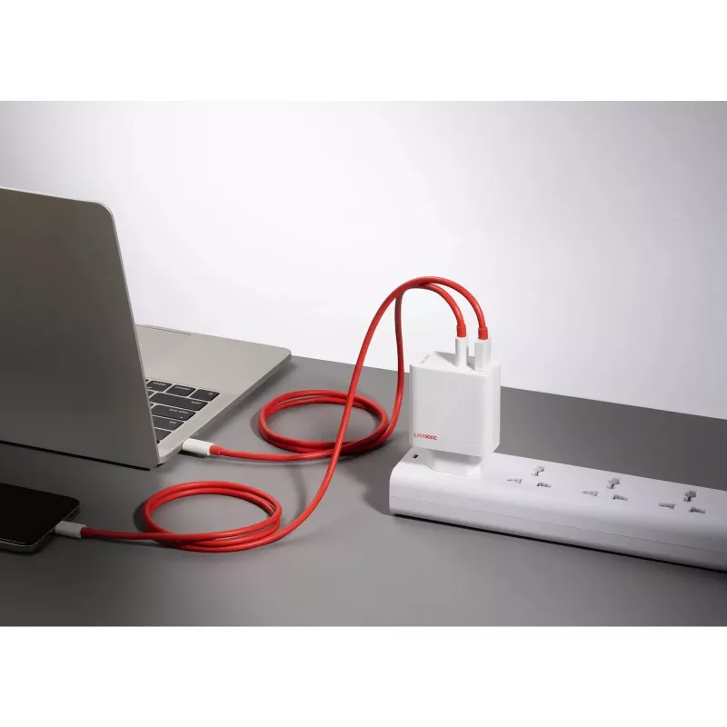 OnePlus 80W strāvas adapteris (Type-C + Type-A)