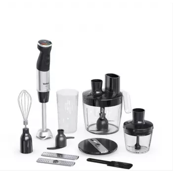 Tefal Quickchef+ HB67G830 blenderis 0,8 L Iegremdējamais blenderis 1000 W Melns, Nerūsējošais tērauds