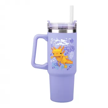Paladone Minecraft purpura termokrūze ar salmiņu, 900 ml
