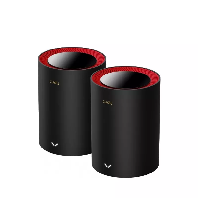 Cudy M3000 2-Pack Dual-band (2.4 GHz / 5 GHz) Wi-Fi 6 (802.11ax) Melns, Sarkans 1 Iekšējā