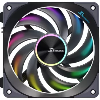 Ventilators Seasonic MagFlow ARGB 12 cm 2000 RPM Melns