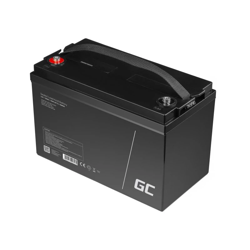 Transportlīdzekļu/jūras atpūtas akumulators zaļa Cell AGM30 12 V 100 Ah Hermētisks svina-skābes (VRLA), bez apkopes, 171×214×330 mm