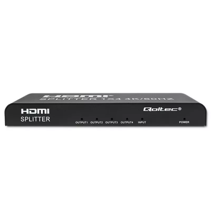 Qoltec 51799 Aktīvais HDMI sadalītājs 4 x HDMI 4K x 2K | 6Gb/s | 60Hz