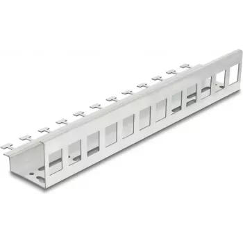 DELOCK Keystone moduļu turētājs 12 portiem montāžai uz DIN sliedes un ar rokām (modelis 90631)
