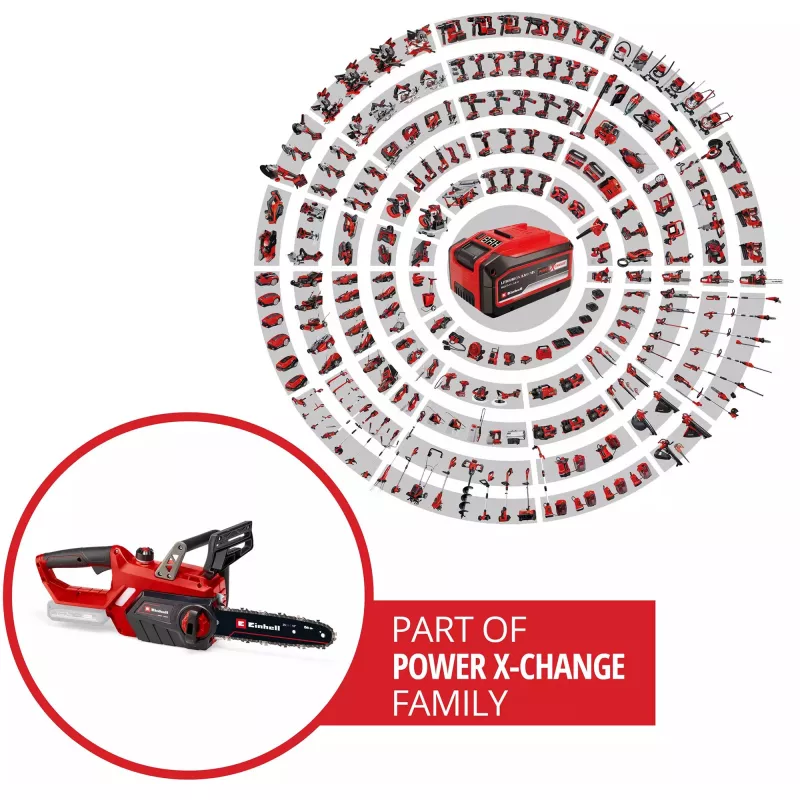 Einhell GE-LC 18 Li - Solo 4.3m/s 18V litija jonu (Li-Ion) melns sarkans akumulatora motorzāģis (4501761)
