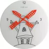 NeXtime klok 8807 Windmil, Ø30 cm, Sienas, Balts/ Melns/ Sarkans