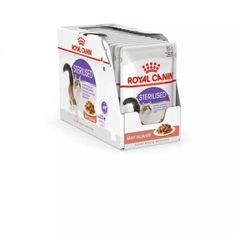 ROYAL CANIN FHN Sterilised mērcē - mitrā barība pieaugušiem kaķiem - 12x85g