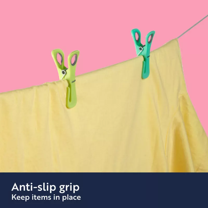 Beldray Dual-Grip Pegs LA035716RPFEU7 zaļi/zili - veļas knaģi, divkāršā satvēriena dizains