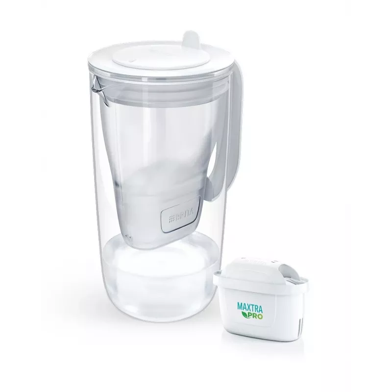 Ūdens filtrēšanas krūze BRITA Glass+1 Maxtra Pro pelēka, 2,4 L kopējā / 1,5 L filtrētā, Maxtra Pro PP filtrs